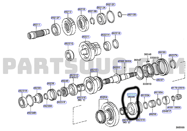 80 transfer case exploded view